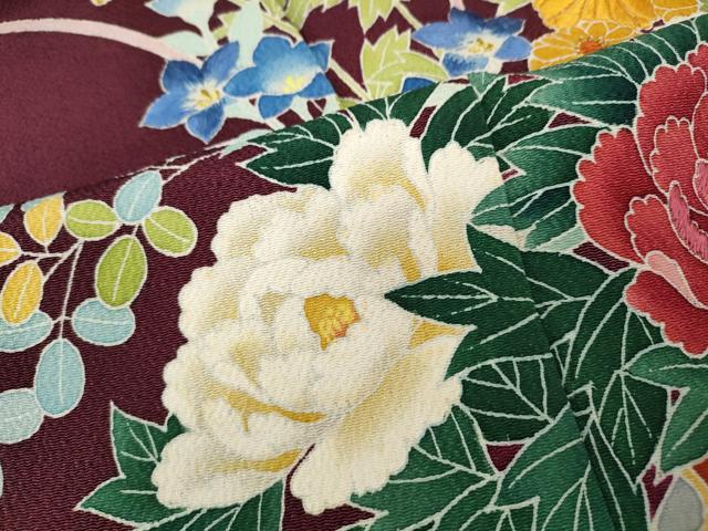 平和屋着物●豪華色留袖　刺繍　花車文　金糸　鬼しぼ縮緬　正絹　逸品　CABB6068ut 平和屋着物○豪華色留袖 刺繍 花車文 金糸 鬼しぼ縮緬 正絹 逸品