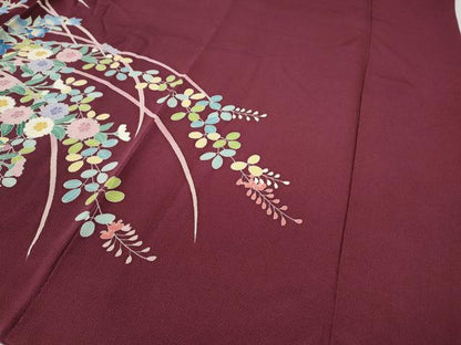 平和屋着物●豪華色留袖　刺繍　花車文　金糸　鬼しぼ縮緬　正絹　逸品　CABB6068ut