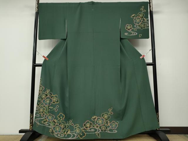 平和屋着物●訪問着　流水枝梅文　金彩　正絹　逸品　CABB6069ut 平和屋着物○訪問着 流水枝梅文 金彩 正絹 逸品 CABB6069ut