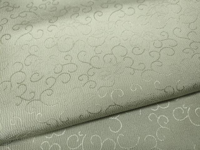 平和屋着物●上質な色無地　唐草地紋　灰黄緑色　正絹　逸品　CABB6078ut 平和屋着物○上質な色無地 唐草地紋 灰黄緑色 正絹 逸品 CABB6078ut