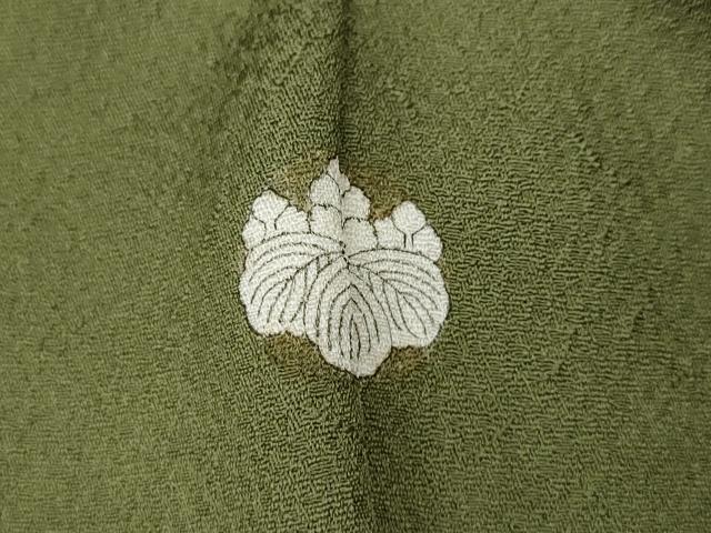 平和屋着物○上質な色無地 霞文 青丹色 正絹 逸品 CABB6079ut