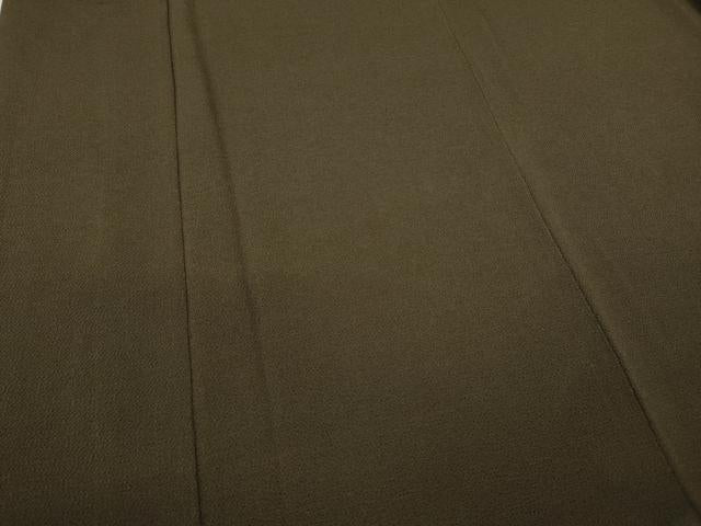 平和屋着物○上質な色無地 媚茶色 鬼しぼ縮緬 阪急百貨店扱い