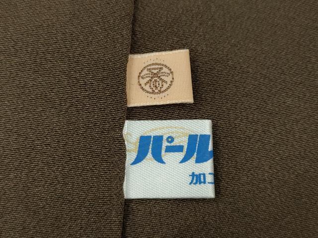 平和屋着物●上質な色無地 媚茶色 鬼しぼ縮緬 阪急百貨店扱い 正絹 逸品 CABB6084ut
