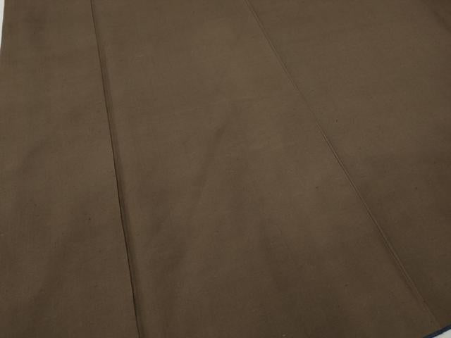 平和屋着物●男性　紬　羽織セット　着物：銀煤竹色　羽織：憲法色　正絹　逸品　CABB6089ut
