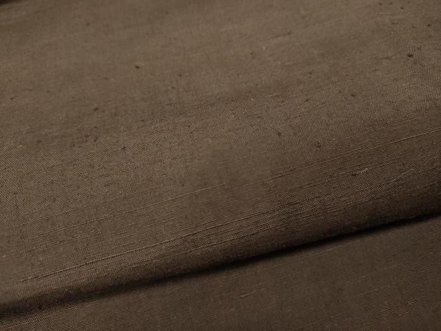 平和屋着物●男性　紬　羽織セット　着物：銀煤竹色　羽織：憲法色　正絹　逸品　CABB6089ut