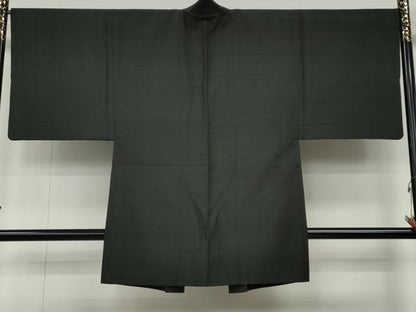 平和屋着物●男性　紬　アンサンブル　藍海松茶色　正絹　逸品　CABB6091ut