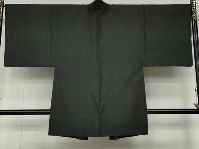平和屋着物●男性　紬　アンサンブル　藍海松茶色　正絹　逸品　CABB6091ut