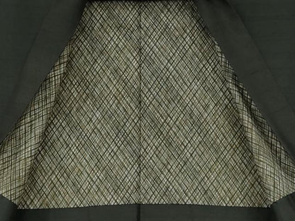 平和屋着物●男性　紬　アンサンブル　藍海松茶色　正絹　逸品　CABB6091ut