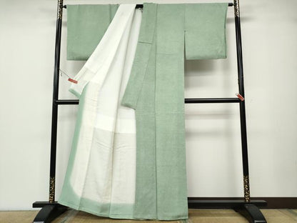 平和屋着物●江戸小紋　青木茂　鮫小紋柄　鬼しぼ縮緬　正絹　逸品　CABB6102ut