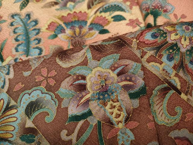 平和屋着物●訪問着　更紗花唐草文　暈し染め　金彩　正絹　逸品　CABB6106ut 平和屋着物○訪問着 更紗花唐草文 暈し染め 金彩 正絹 逸品