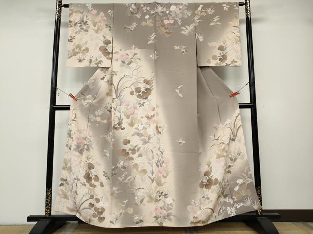 平和屋着物●訪問着 草花文 暈し染め 正絹 逸品 CABB6107ut