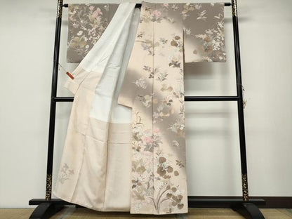 平和屋着物●訪問着 草花文 暈し染め 正絹 逸品 CABB6107ut