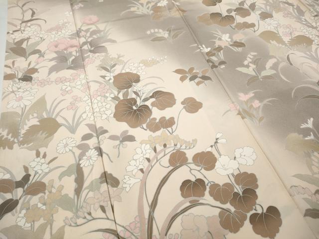 平和屋着物●訪問着 草花文 暈し染め 正絹 逸品 CABB6107ut