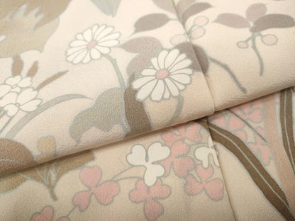 平和屋着物●訪問着 草花文 暈し染め 正絹 逸品 CABB6107ut