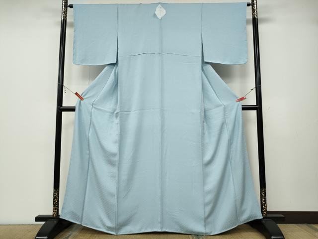 平和屋着物●上質な色無地　舞花地紋　水色　正絹　逸品　未使用　CABB6110ut