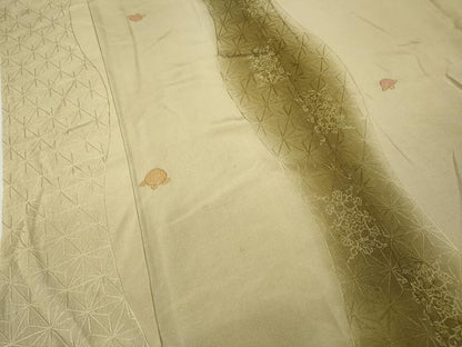 平和屋着物▼中国三大刺繍　スワトウ刺繍　総刺繍　小紋　立涌舞花文　暈し染め　正絹　逸品　CABB6126ut
