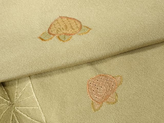 平和屋着物▼中国三大刺繍　スワトウ刺繍　総刺繍　小紋　立涌舞花文　暈し染め　正絹　逸品　CABB6126ut