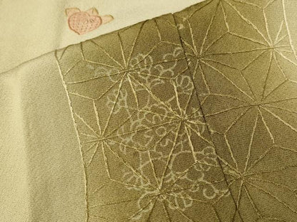 平和屋着物▼中国三大刺繍　スワトウ刺繍　総刺繍　小紋　立涌舞花文　暈し染め　正絹　逸品　CABB6126ut