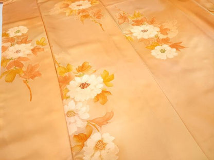平和屋着物▼上質な小紋　地紋起こし　枝花文　暈し染め　正絹　逸品　CABB6140ut