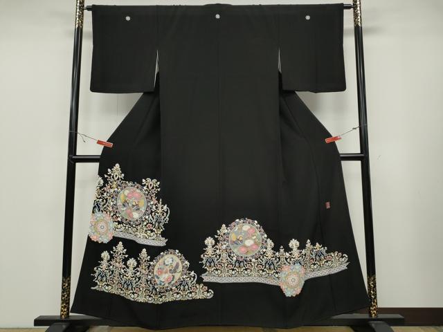 黒留袖➕長襦袢フルセット　着物　正絹　作家物　豪華　友禅染　鳳凰　更紗 p2 黒留袖➕長襦袢フルセット着物正絹作家物豪華友禅染鳳凰更紗 p2