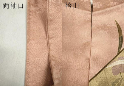 平和屋着物●訪問着　駒刺繍　草花文　金彩　正絹　逸品　CABB6162ut