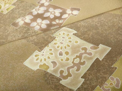 平和屋着物●訪問着　松皮菱花文　正絹　逸品　CABB6169ut
