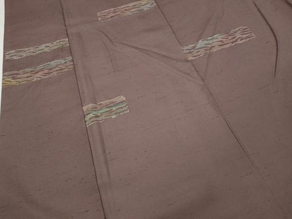 平和屋着物●上質な小紋　紬地　横段霞文　正絹　逸品　CABB6178ut