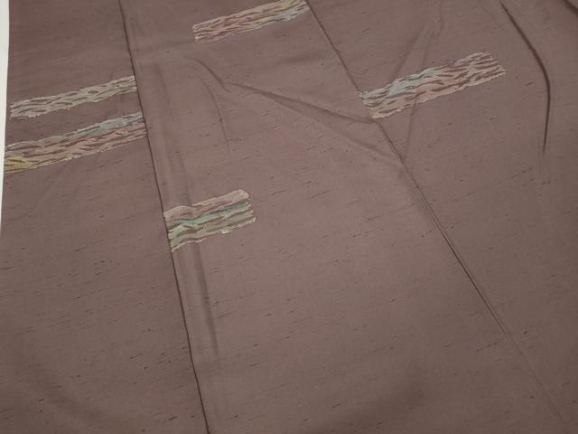 平和屋着物●上質な小紋　紬地　横段霞文　正絹　逸品　CABB6178ut