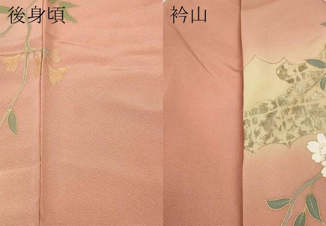 平和屋着物●訪問着 作家物 駒刺繍 地紙草花文 暈し染め 金彩 正絹 逸品 CABB6183ut