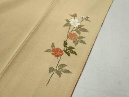 平和屋着物●訪問着 作家物 駒刺繍 地紙草花文 暈し染め 金彩 正絹 逸品 CABB6183ut