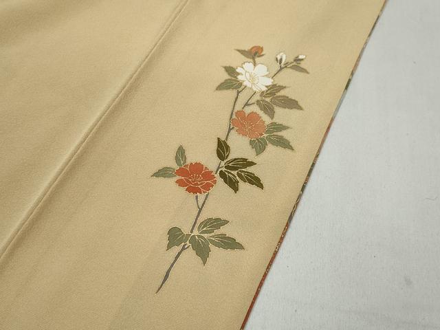 平和屋着物●訪問着 作家物 駒刺繍 地紙草花文 暈し染め 金彩 正絹 逸品 CABB6183ut