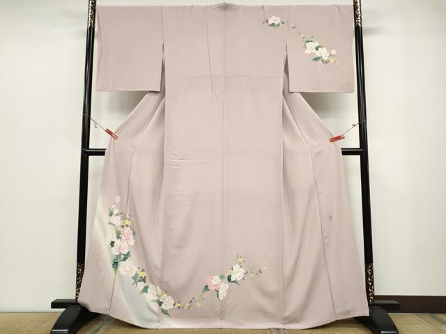 平和屋着物●本加賀友禅作家　奥田勝将　訪問着　枝花文　正絹　逸品　CABB6186ut