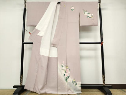平和屋着物●本加賀友禅作家　奥田勝将　訪問着　枝花文　正絹　逸品　CABB6186ut