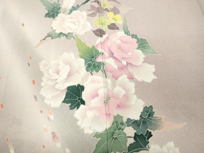 平和屋着物●本加賀友禅作家　奥田勝将　訪問着　枝花文　正絹　逸品　CABB6186ut
