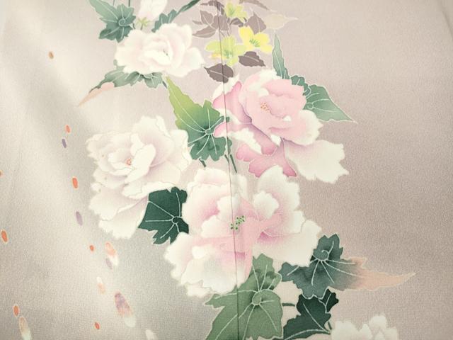 平和屋着物●本加賀友禅作家　奥田勝将　訪問着　枝花文　正絹　逸品　CABB6186ut