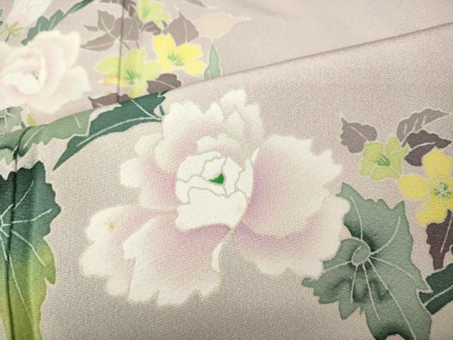 平和屋着物●本加賀友禅作家　奥田勝将　訪問着　枝花文　正絹　逸品　CABB6186ut