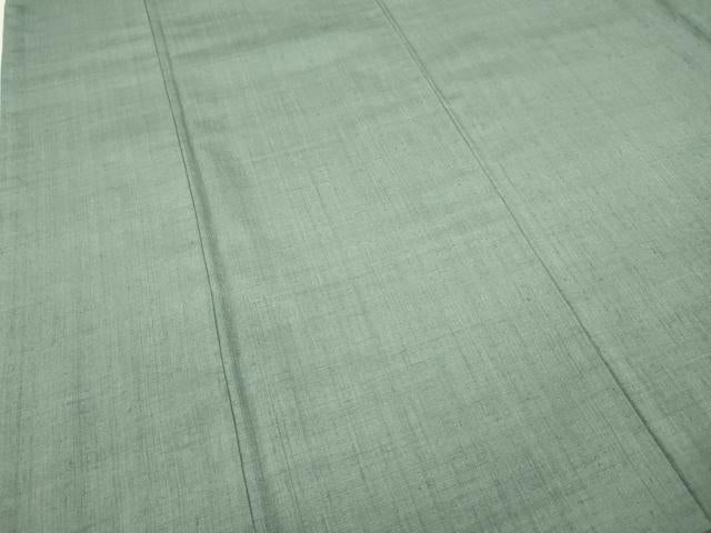 平和屋着物●本場結城紬　重要無形文化財　湊鼠色　正絹　逸品　CABB6187ut