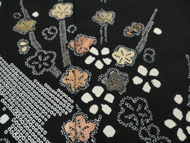 平和屋着物○訪問着 総絞り 楓文 正絹 逸品 DAAY9626az 平和屋着物