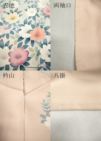平和屋着物●訪問着　刺繍　草花文　正絹　逸品　CABB6198ut