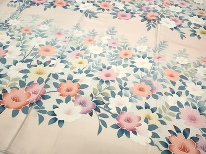 平和屋着物●訪問着　刺繍　草花文　正絹　逸品　CABB6198ut