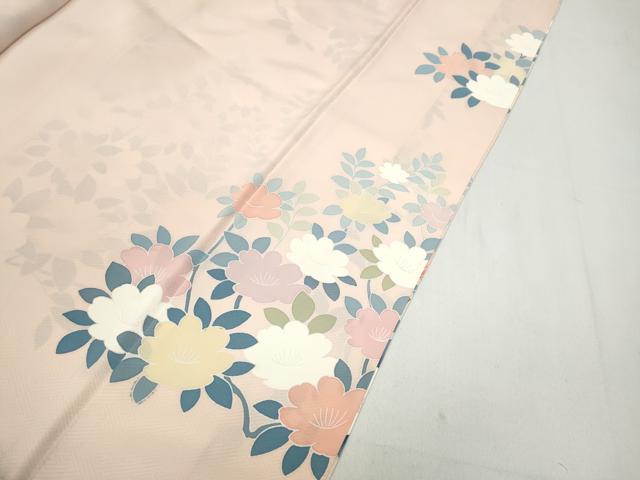 平和屋着物●訪問着　刺繍　草花文　正絹　逸品　CABB6198ut