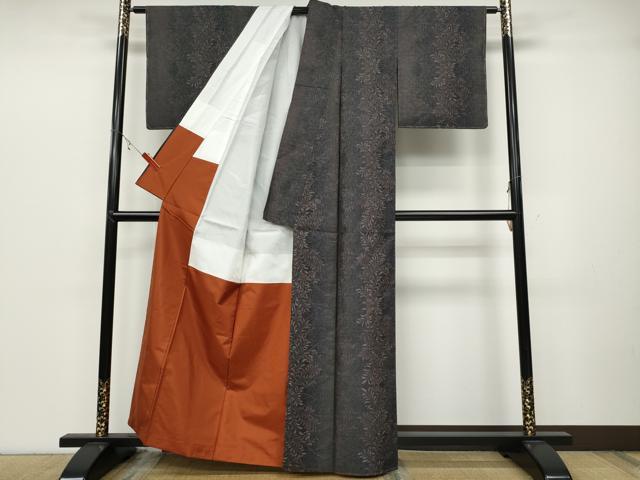 平和屋着物●本場大島紬　9マルキ　草花間道　正絹　逸品　未使用　CABB6203ut