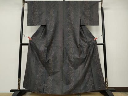 平和屋着物●本場大島紬　9マルキ　草花間道　正絹　逸品　未使用　CABB6203ut
