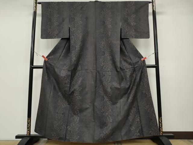 平和屋着物●本場大島紬　9マルキ　草花間道　正絹　逸品　未使用　CABB6203ut