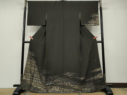 平和屋着物●訪問着　作家物　霞文　金銀糸　正絹　逸品　CABB6206ut