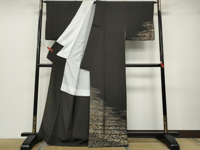 平和屋着物●訪問着　作家物　霞文　金銀糸　正絹　逸品　CABB6206ut