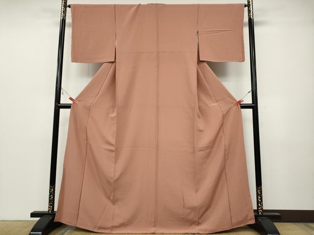 平和屋着物○上質な色無地 宍色 正絹 逸品 未使用 CABB6207ut
