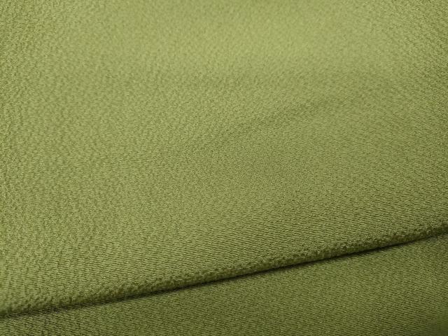 平和屋着物●上質な色無地　抹茶色　正絹　逸品　CABB6209ut