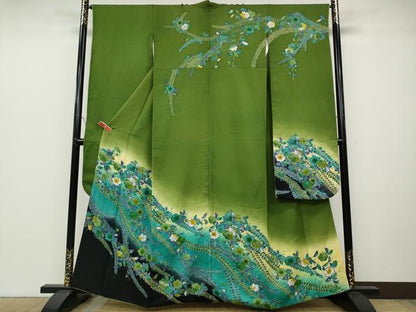 平和屋着物●豪華振袖　作家物　辻が花　絞り　暈し染め　金彩　正絹　逸品　CABB6211ut
