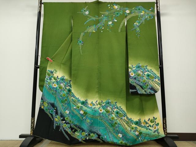 平和屋着物●豪華振袖　作家物　辻が花　絞り　暈し染め　金彩　正絹　逸品　CABB6211ut